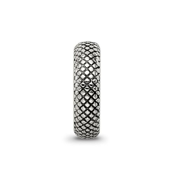 Kazi Luxury Sterling Silver Reflections Antiqued Textured Gripper Bead - Picture 5 of 6